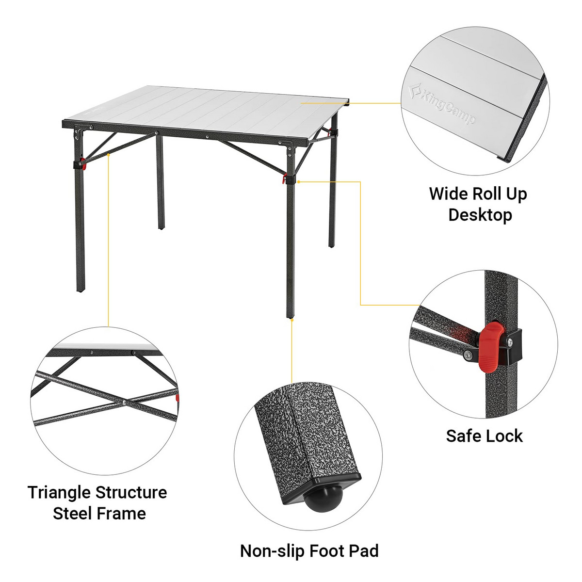 Patiojoy Folding Camping Table Lightweight Portable Aluminum Metal