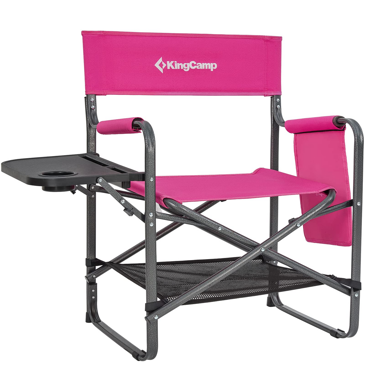 Kingcamp heavy duty steel camping folding director chair best sale with cooler bag and side table