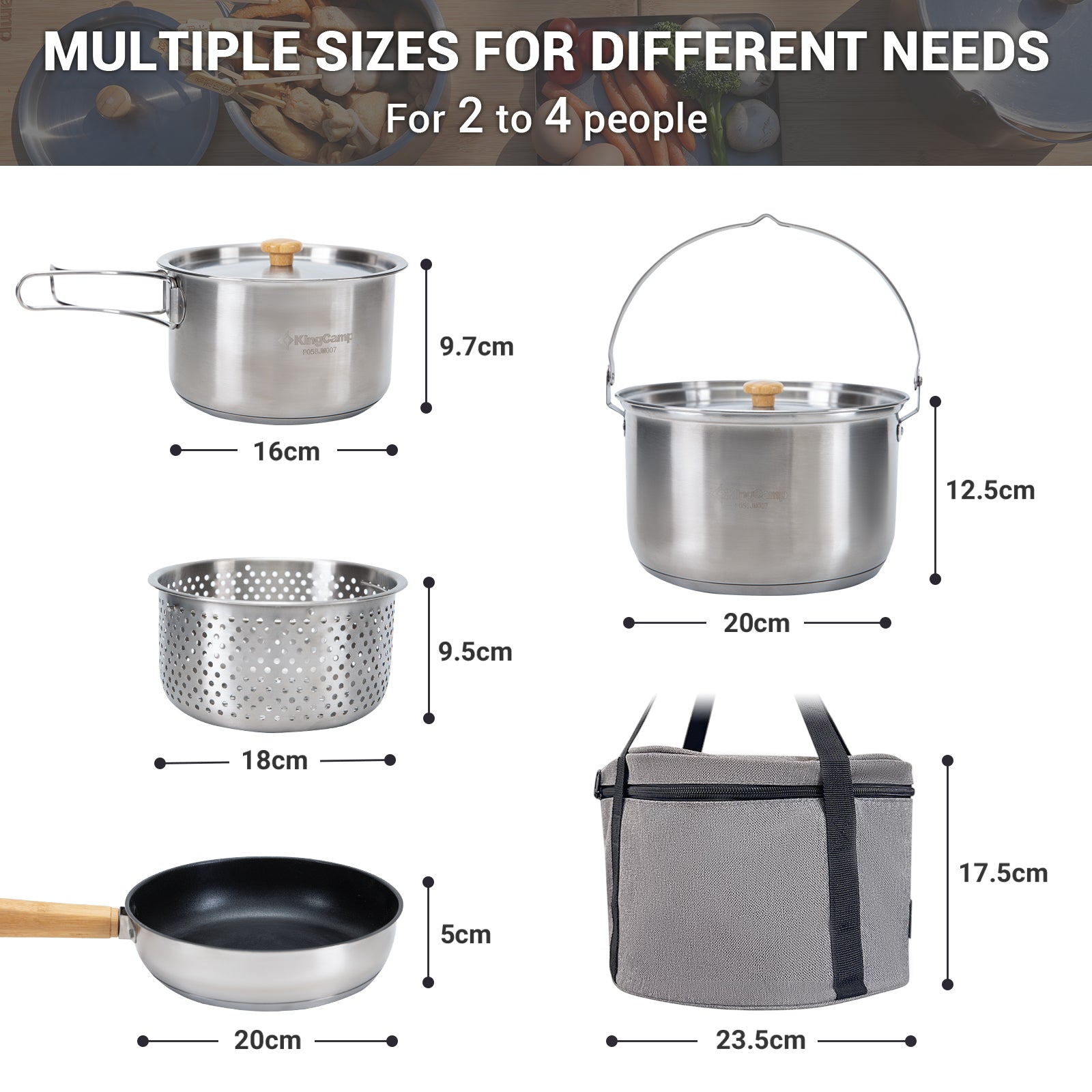 KingCamp Stainless Steel Cookware Set