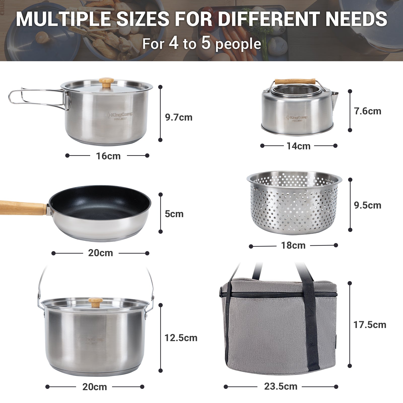 KingCamp Stainless Steel Cookware Set