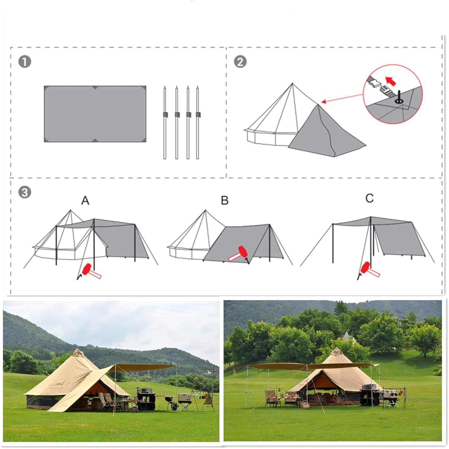 KingCamp KHAN PLUS Camping Tent Tarp Shelter