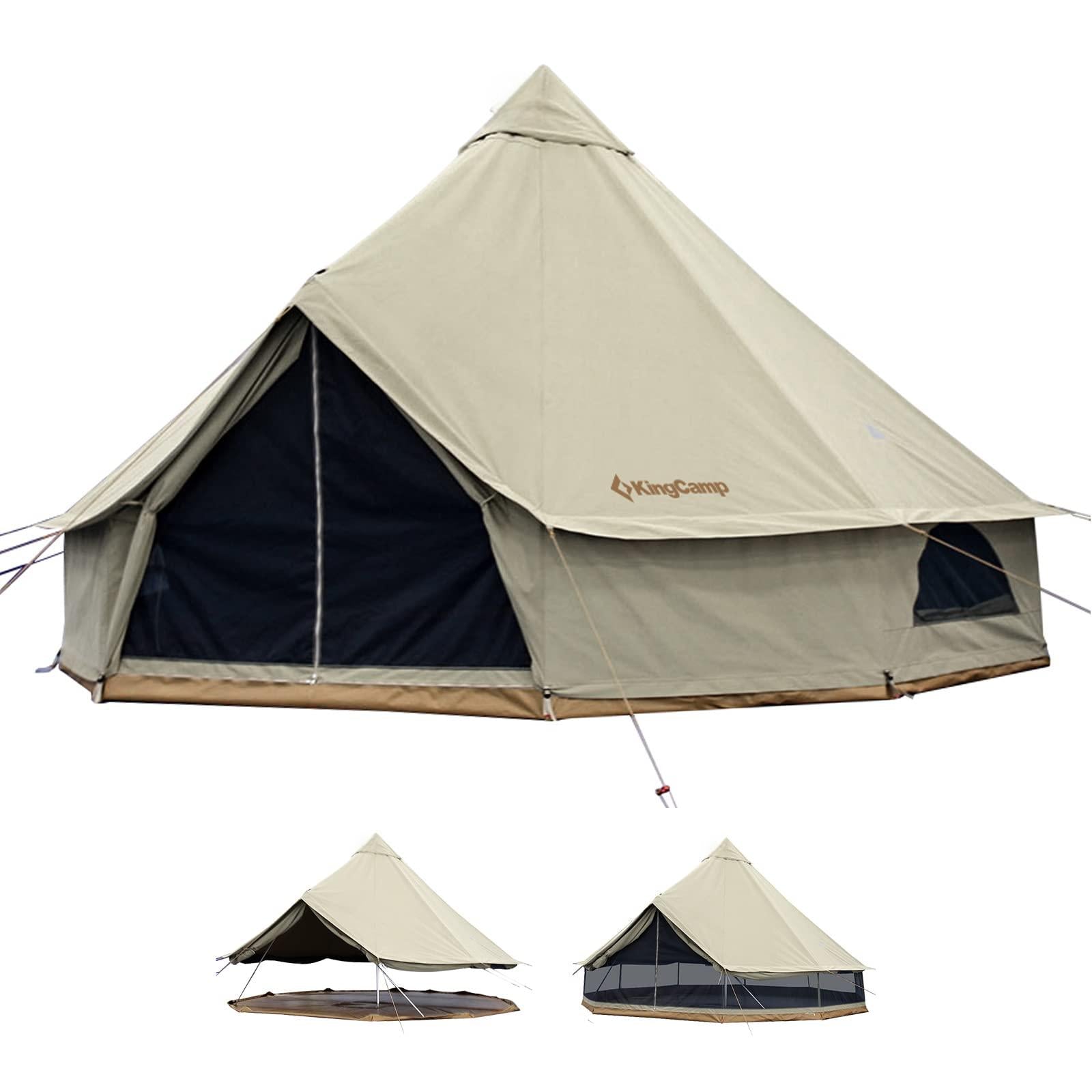 KingCamp 4-Season Khan Canvas Bell Tent-13ft/16.4ft