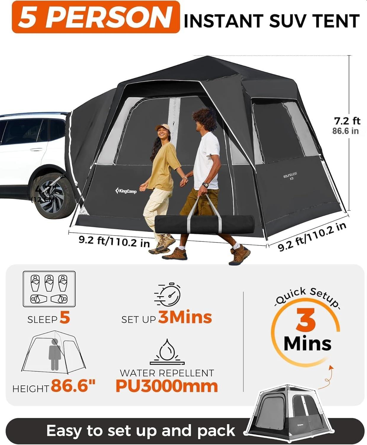 KingCamp BOUNDLESS X3 Car Camping Tent