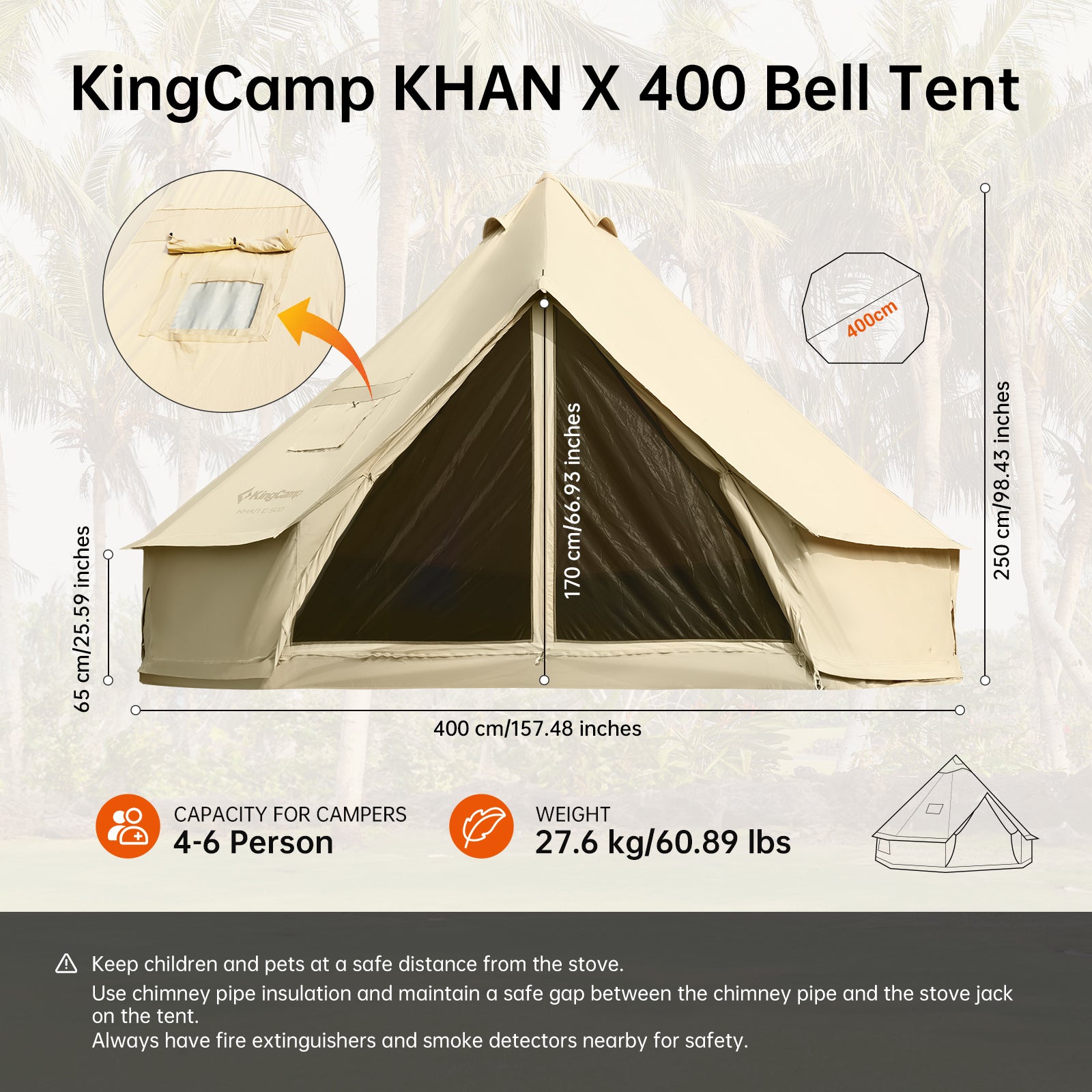 KingCamp KHAN C 400/500 4-Season Bell Tent