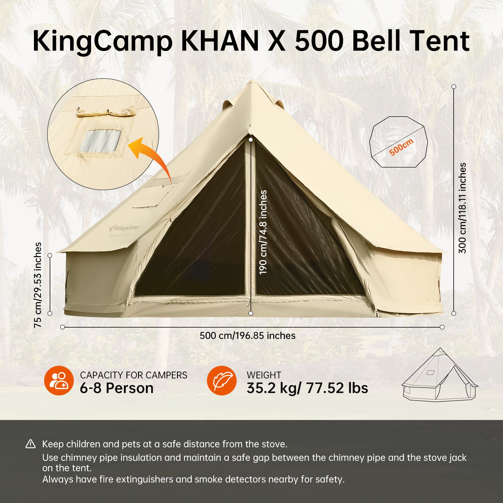 KingCamp KHAN C 400/500 4-Season Bell Tent