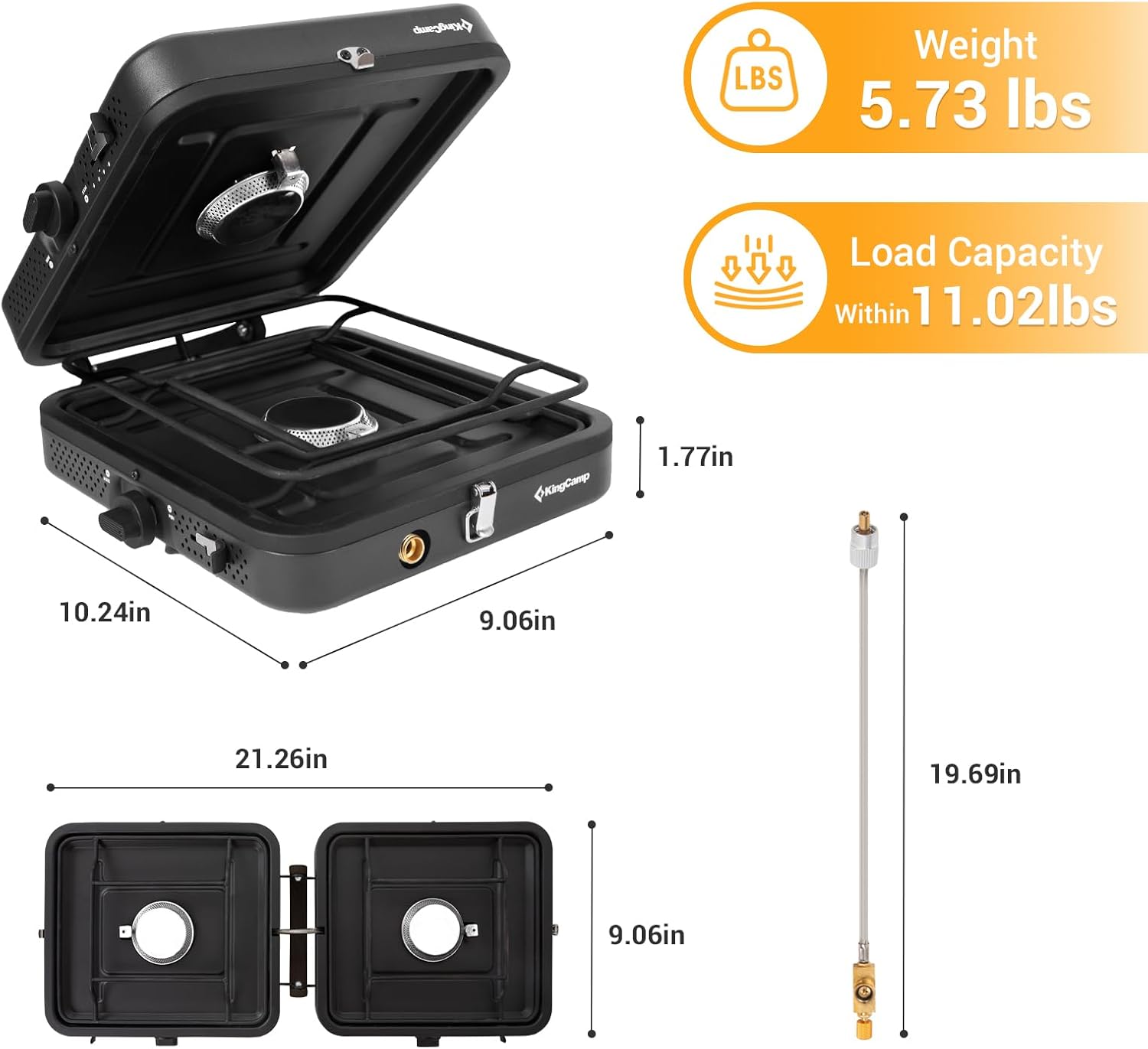 KingCamp 2 Burner Propane Camping Stove