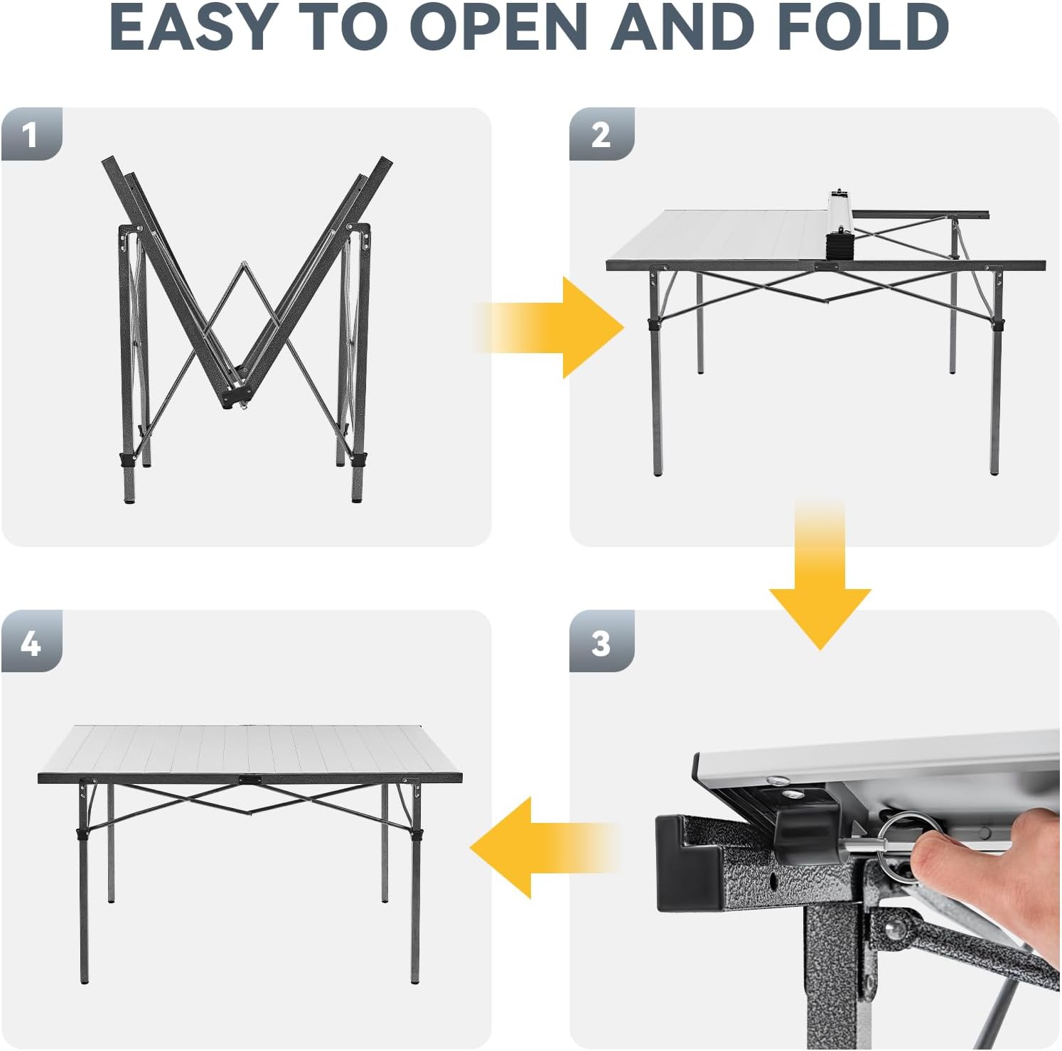 KingCamp GRANITE Aluminum Folding Table for 4-6 Person