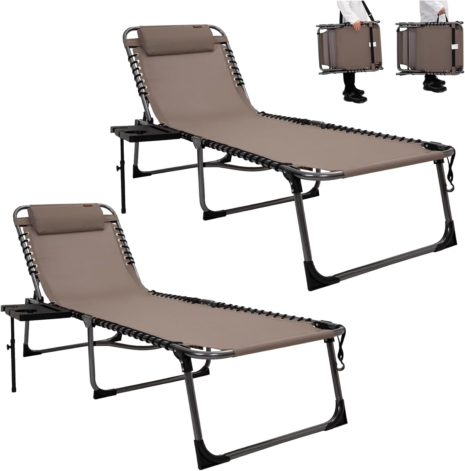 KingCamp WILLOW C20 Lounge Chair with Table Attached