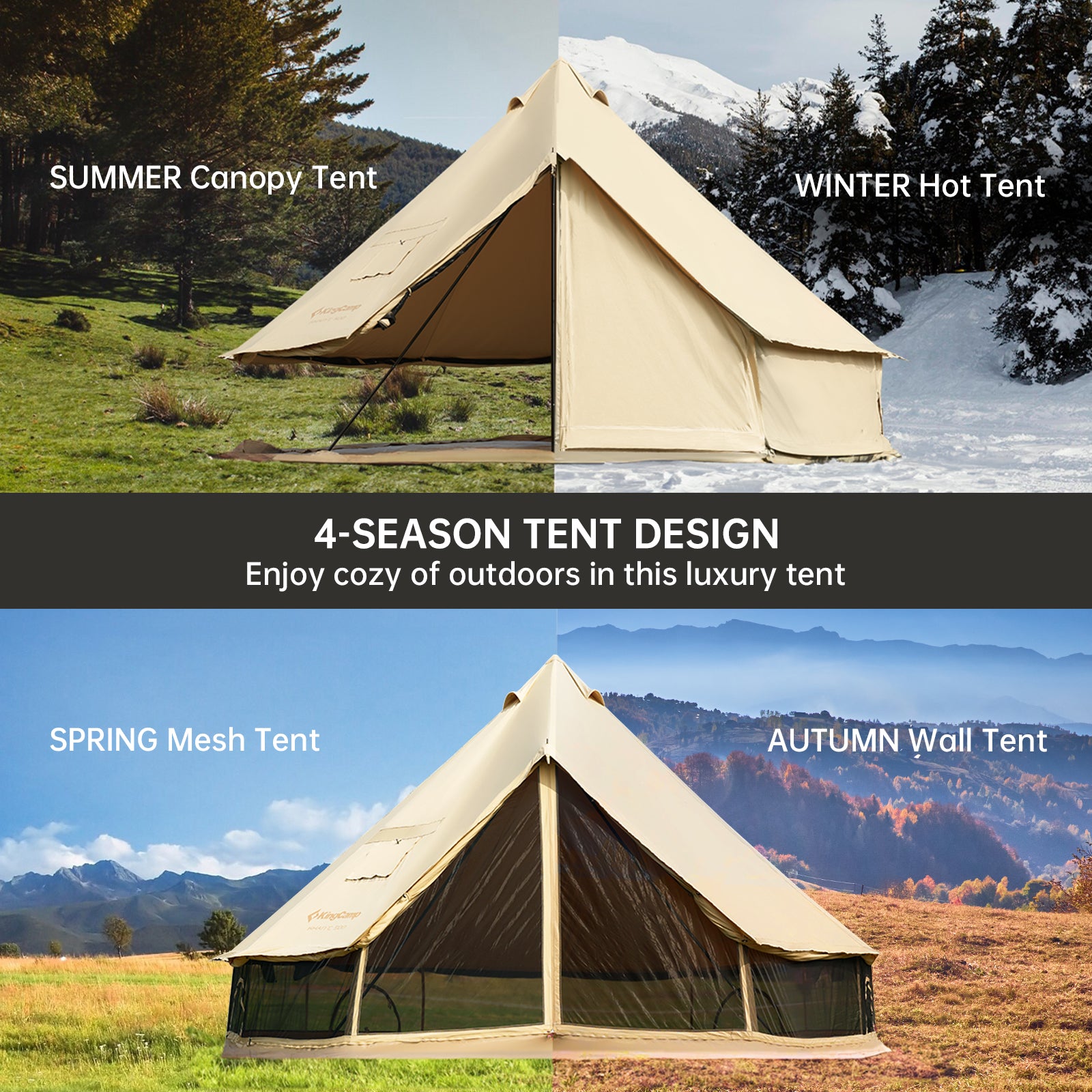 KingCamp KHAN C 400/500 4-Season Bell Tent