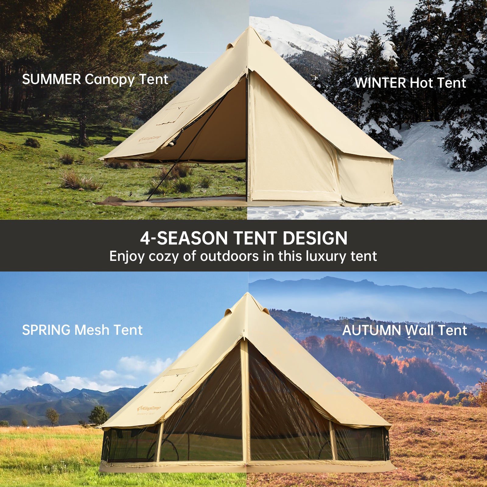 KingCamp KHAN C 400/500 4-Season Bell Tent