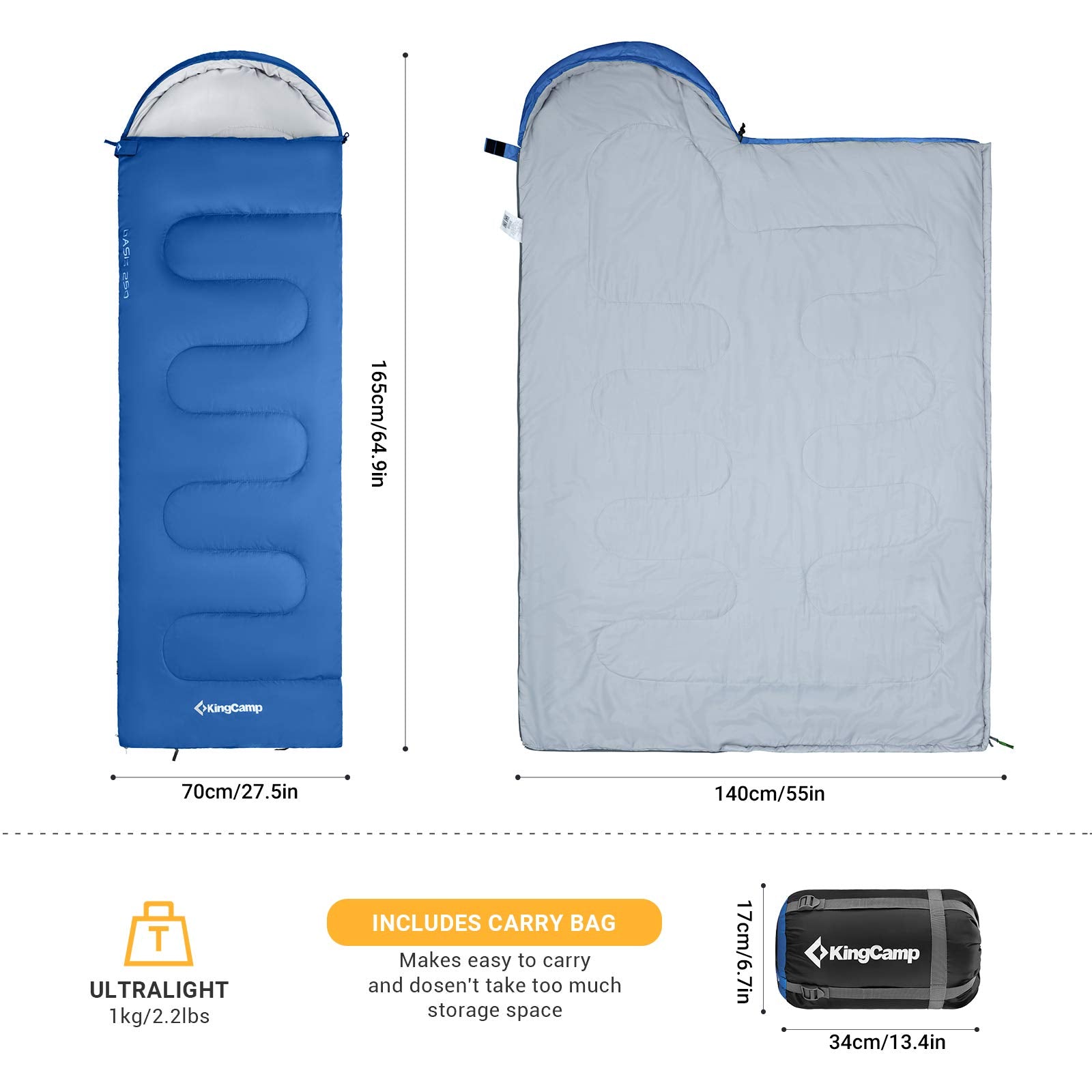 KingCamp Oasis 250S Kids' Sleeping Bag