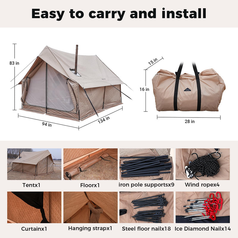 KingCamp MOUNTAIN IN C4 4-Season Quilted Cabin Tent