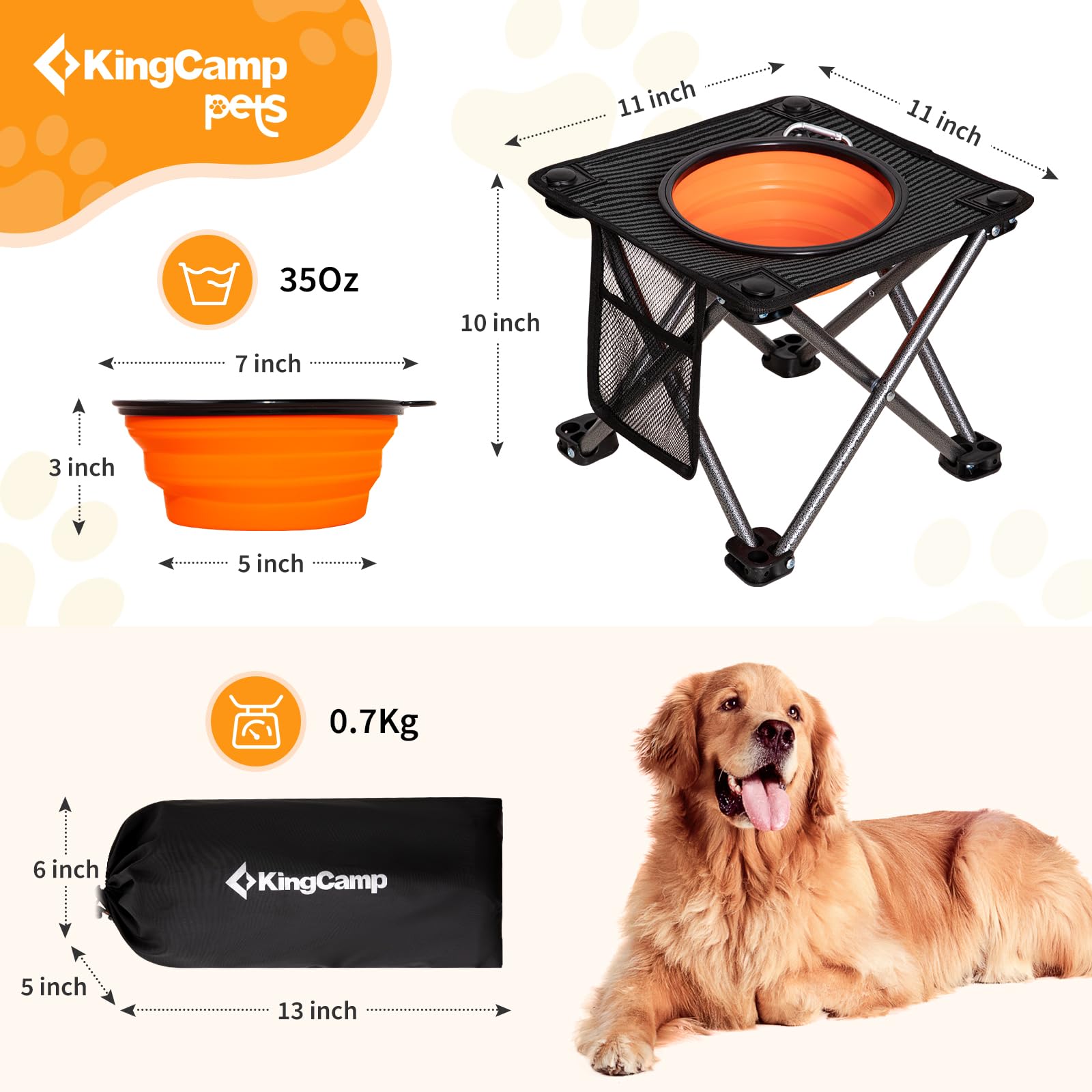 KingCamp PETS Elevated Dog Bowls