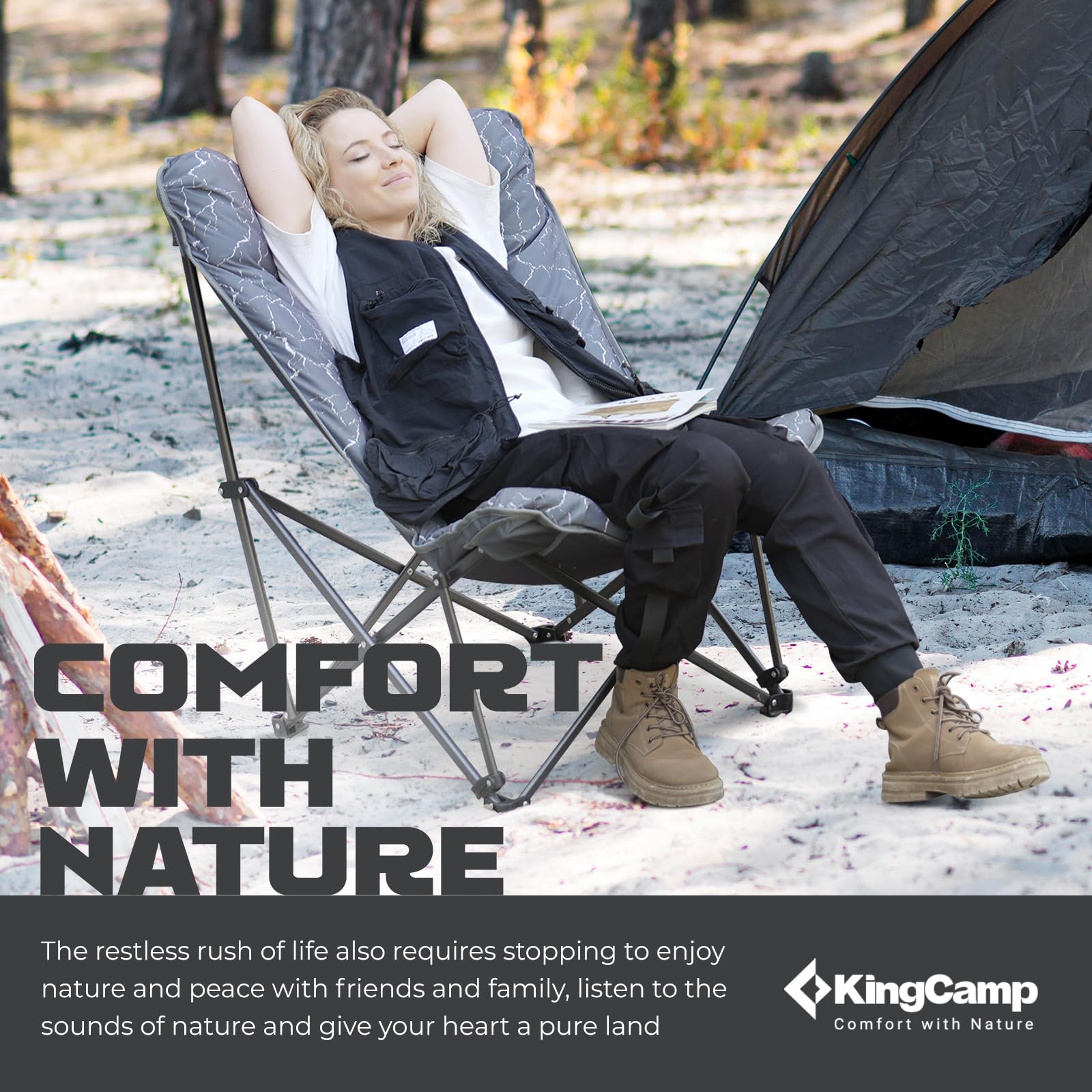 KingCamp VOLCAPETRA Butterfly Folding Camping Chair