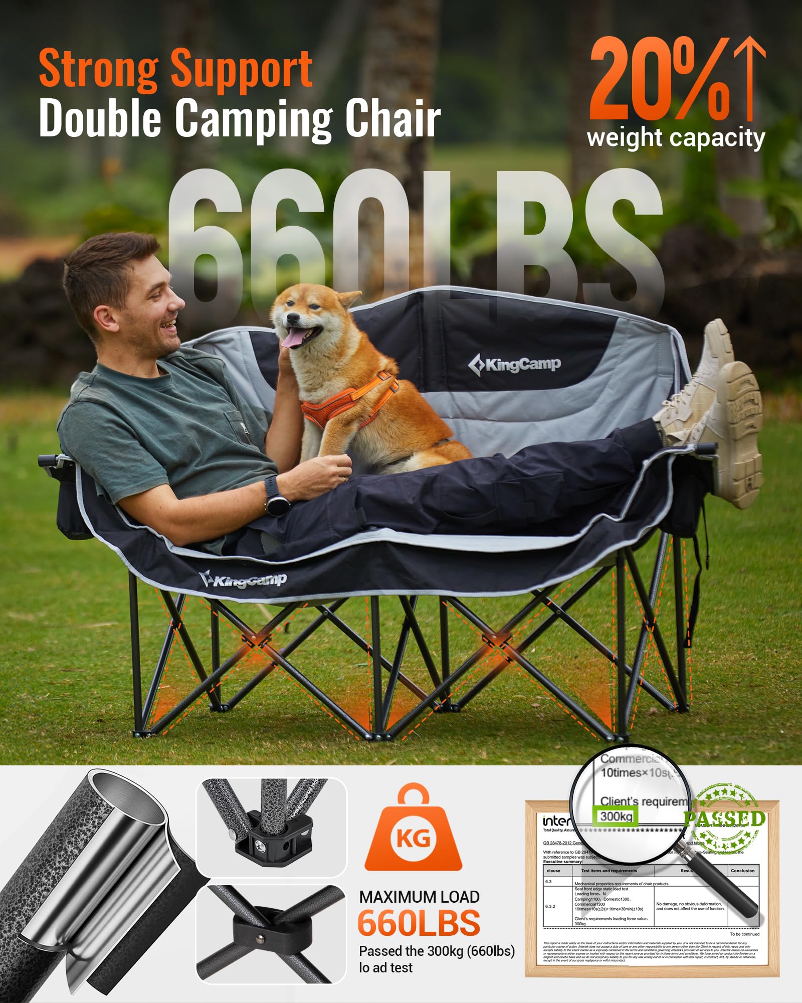 KingCamp CANNA C20 PLUS Loveseat Double Seat Chair