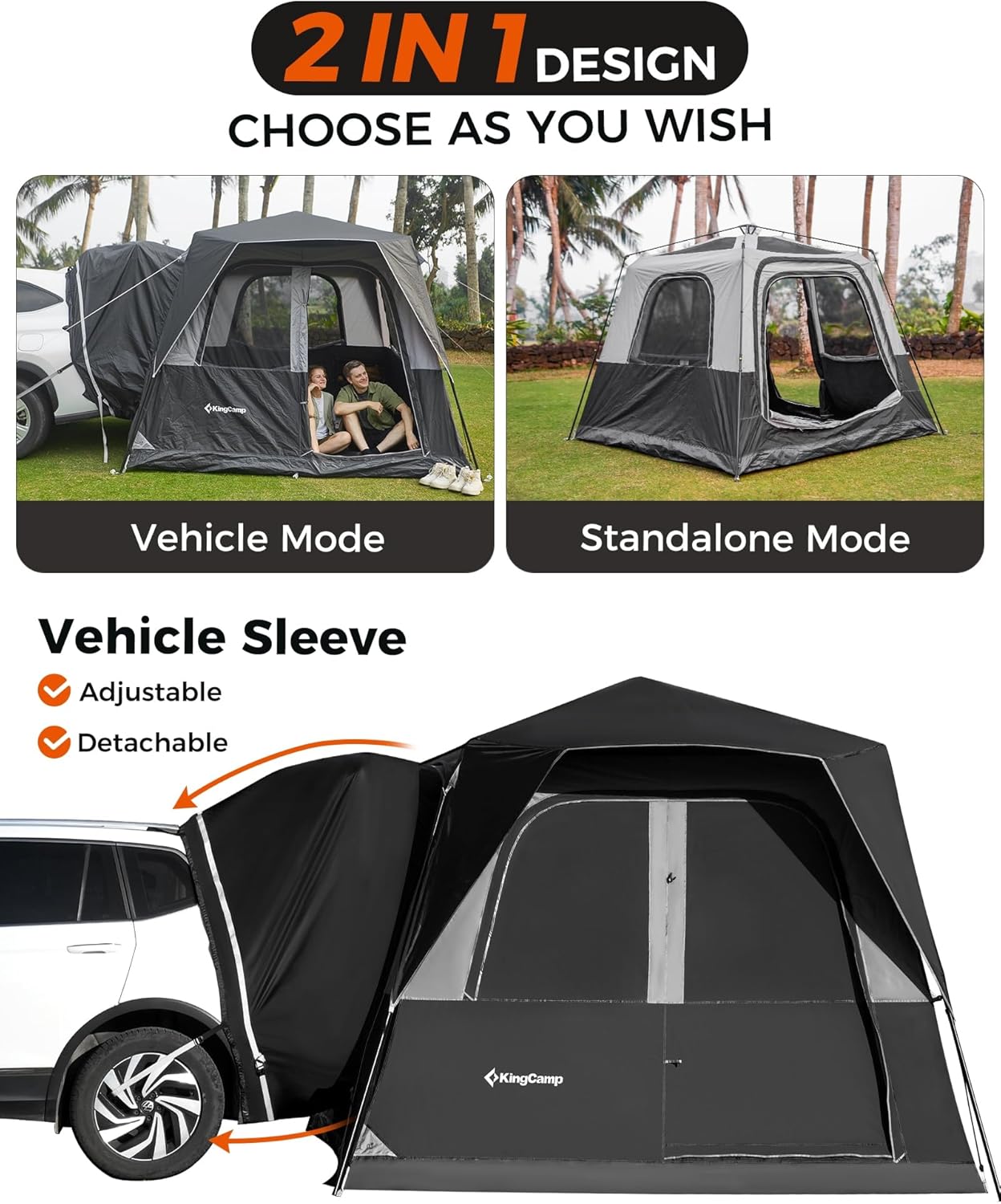 KingCamp BOUNDLESS X3 Car Camping Tent