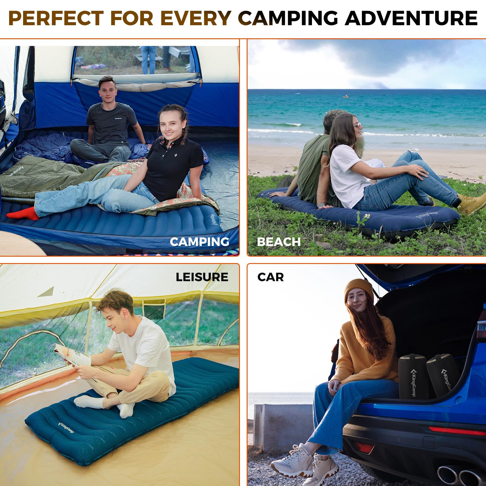 KingCamp DELUXE Anti-Rollover Camping Mattress Single/ Double