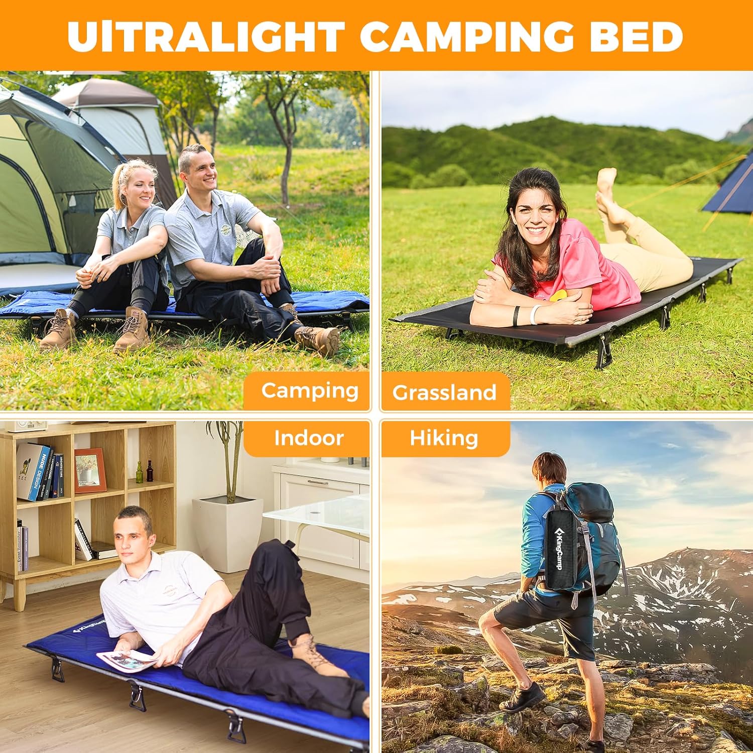 KingCamp Ultralight Camping Cot & Padding Set