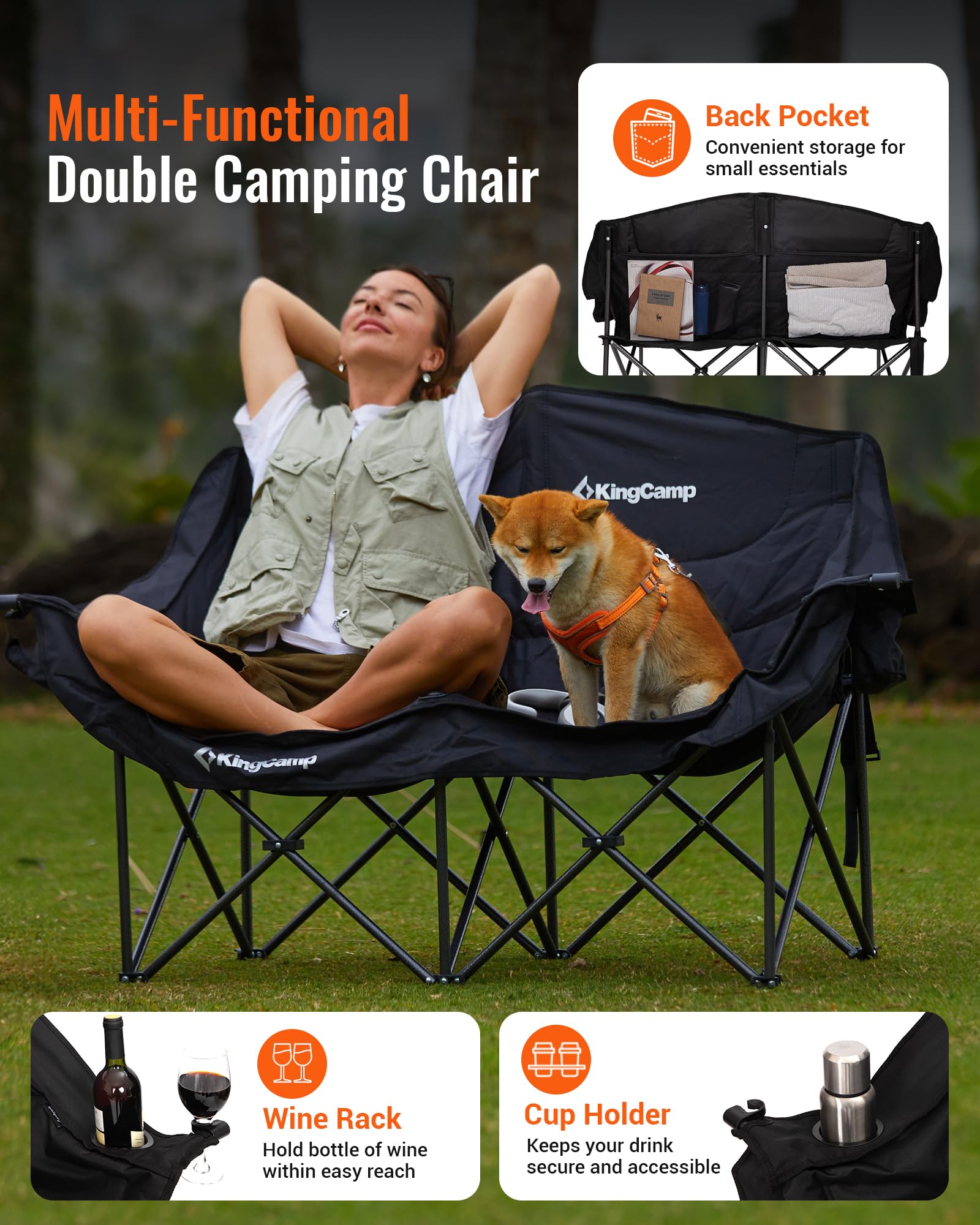 KingCamp CANNA C20 PLUS Loveseat Double Seat Chair