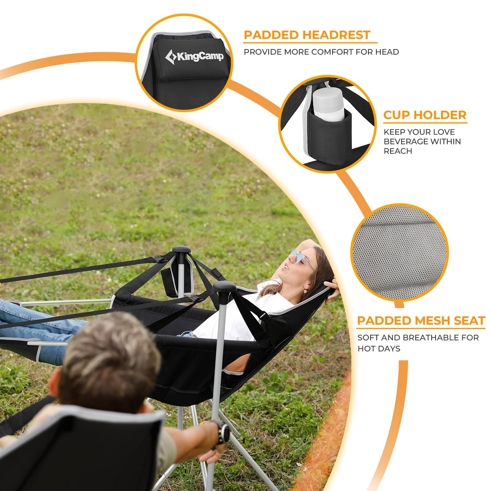 KingCamp ORCHID C20 PLUS Heated Hammock Chair with Footrest