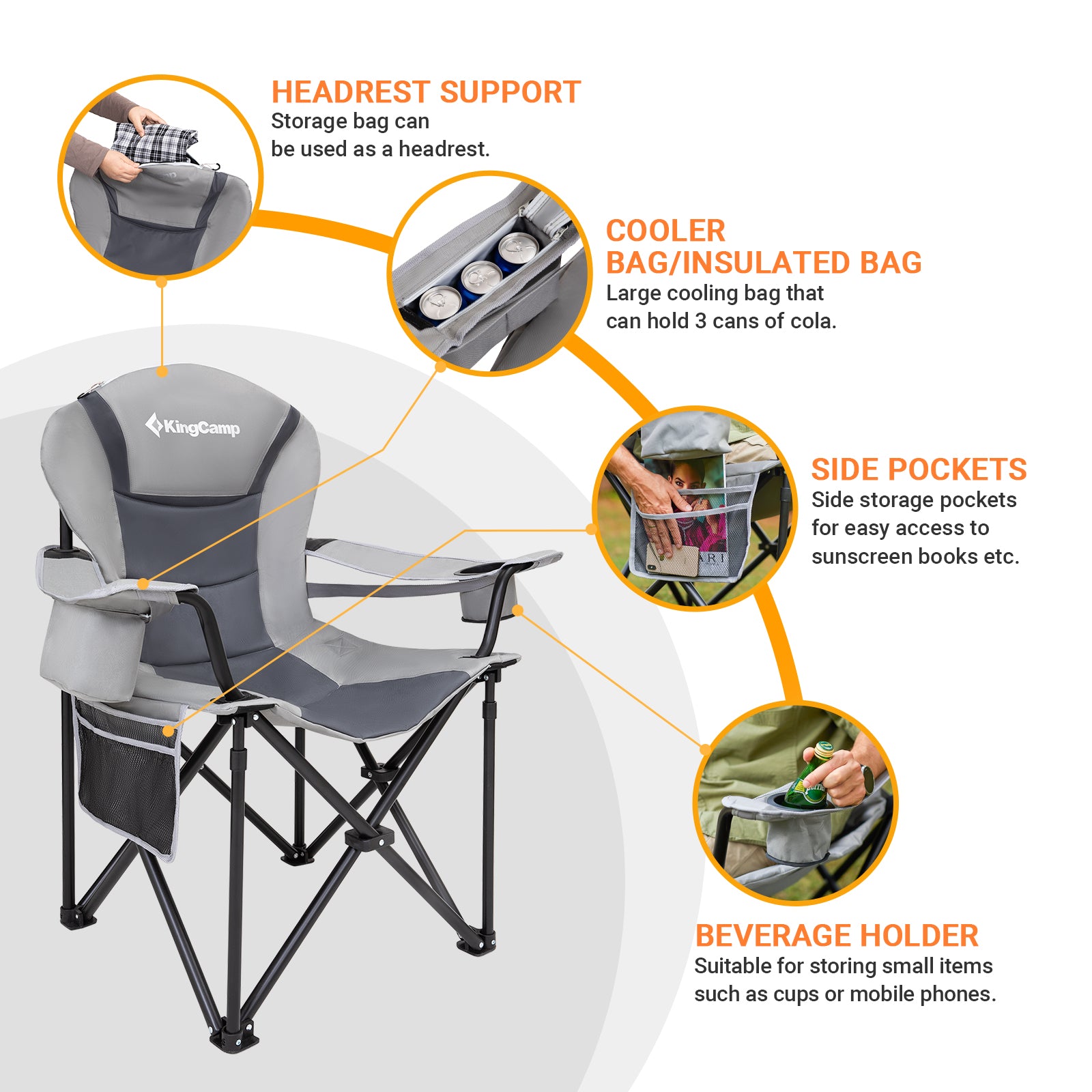 KingCamp Lumbar Support Oversized Camping Chair