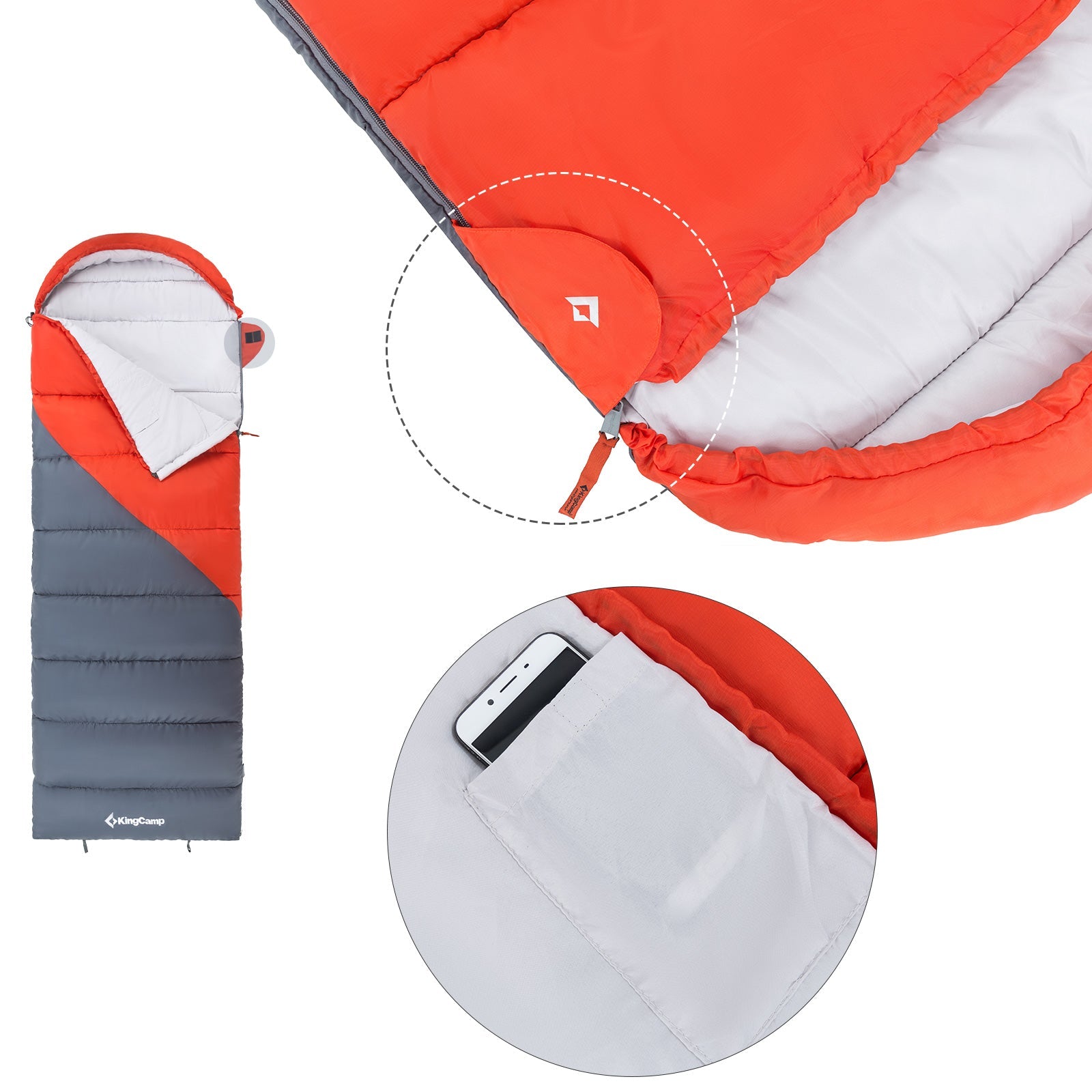 KingCamp VALLEY 330 Hooded Rectangular Sleeping Bag