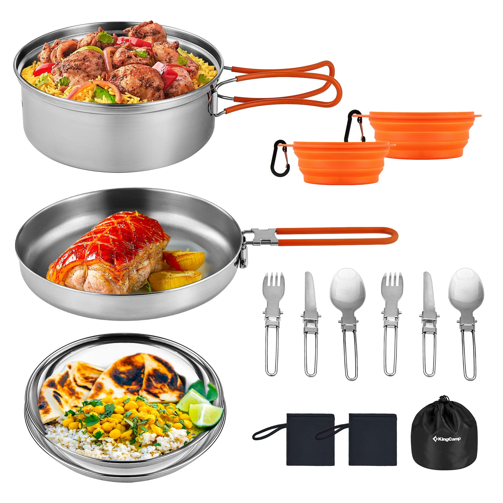 KingCamp 7Pcs Camping Cookware Camp Cooking Set