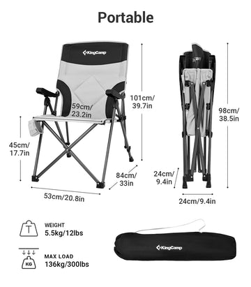 Buy KingCamp Adjustable Heavy Duty High Back Camping Chairs