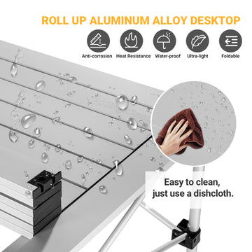 Easy Roll Up Aluminum Table