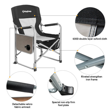 Buy KingCamp Outdoor Oversized Padded Folding Director Chair – KingCamp  Outdoors