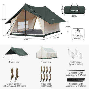 KingCamp Mountain In T2 Quick-Setup Cabin Tent – KingCamp Outdoors