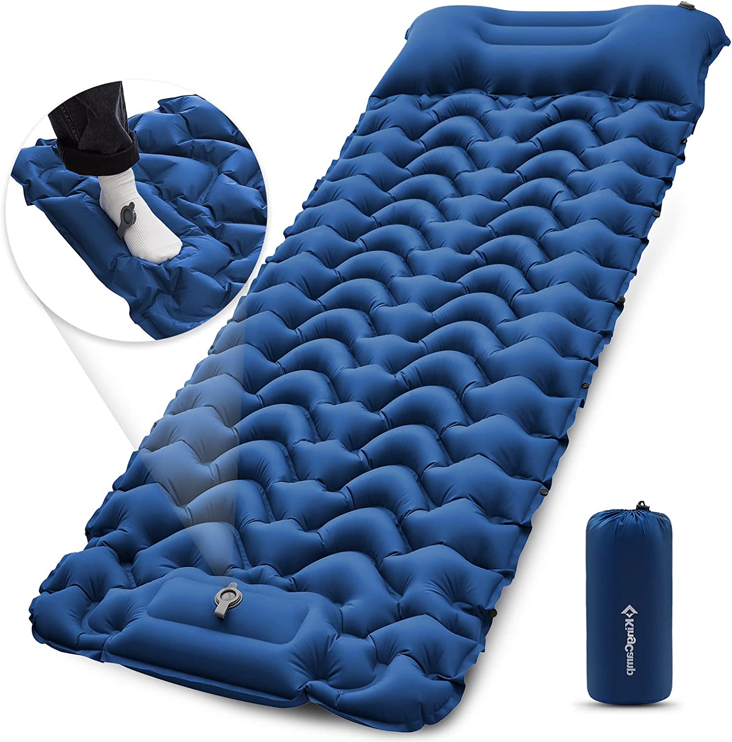 KingCamp Ultralight Self Inflating Sleeping Pad with Built-in Foot