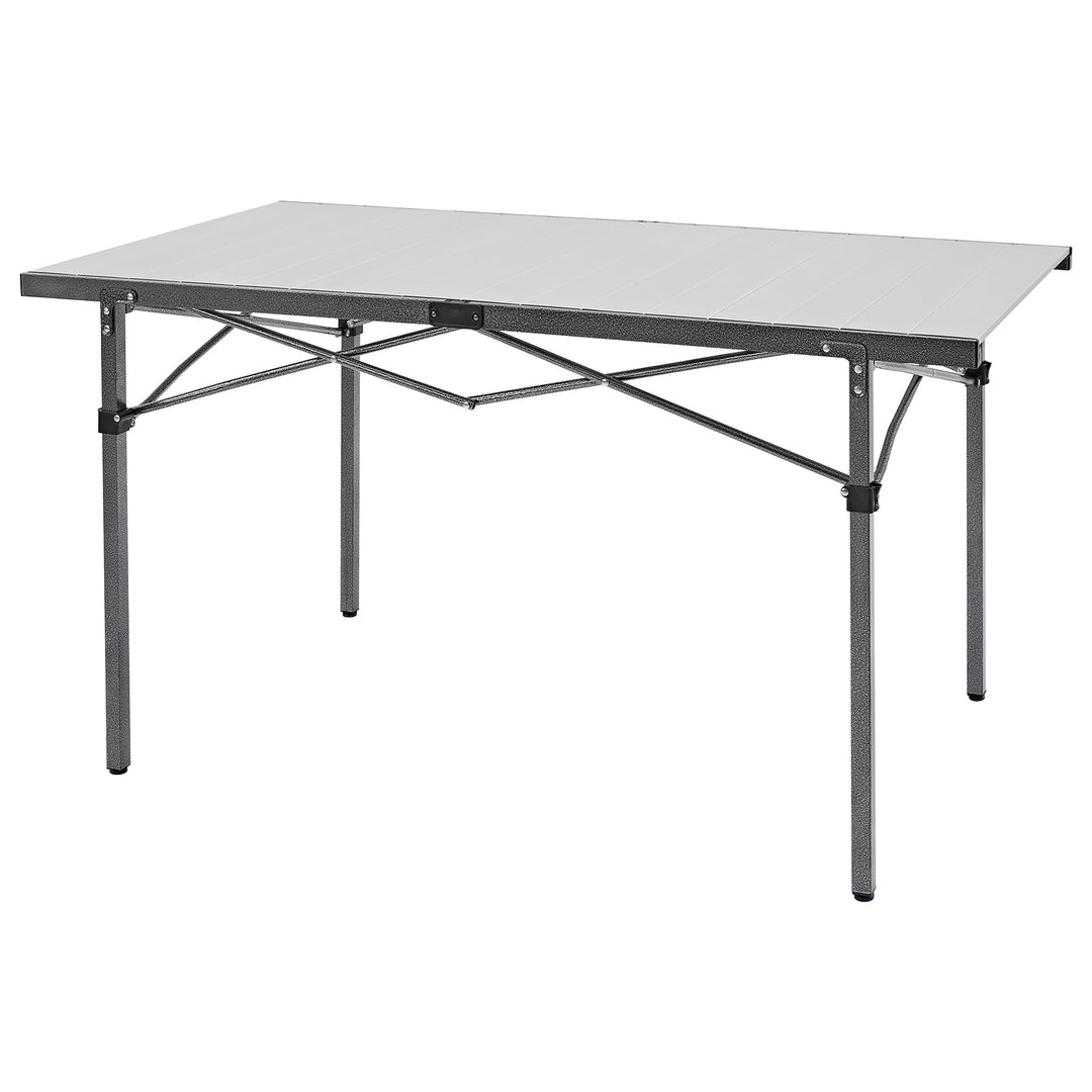 HONEY JOY Folding Brown Camping Table Roll-Up Aluminum Beach Table with  Carry Bag for 4 to 6-Person Lightweight TOPB006309 - The Home Depot